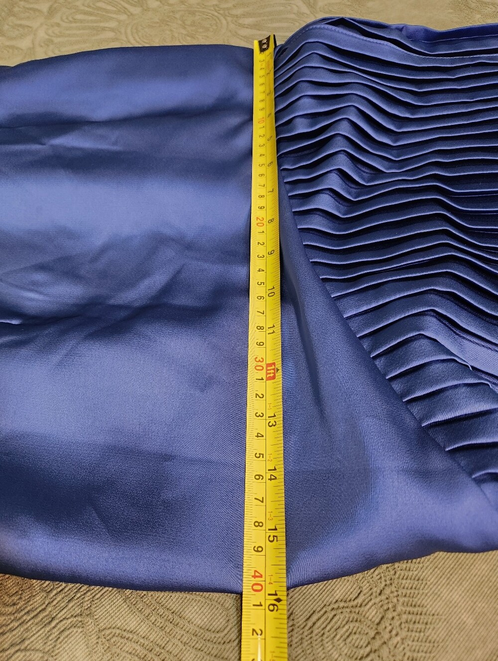 Elegant Blue Halter Pleated Evening Dress - AZAZIE Nayeli - Picture 12 of 15